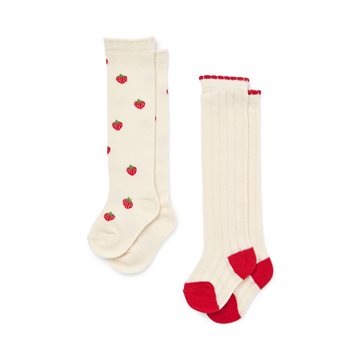  Flöss - Vanda Socks 2-pack - Berry Pointelle 